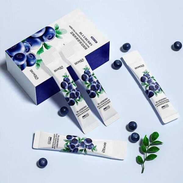 BIOAQUA Blueberry Arbutin Moisturizing Mask1 BIOAQUA Blueberry Arbutin Moisturizing Mask – Masque de Nuit Hydratant à la Myrtille et à l’Arbutine 4 ml × 20