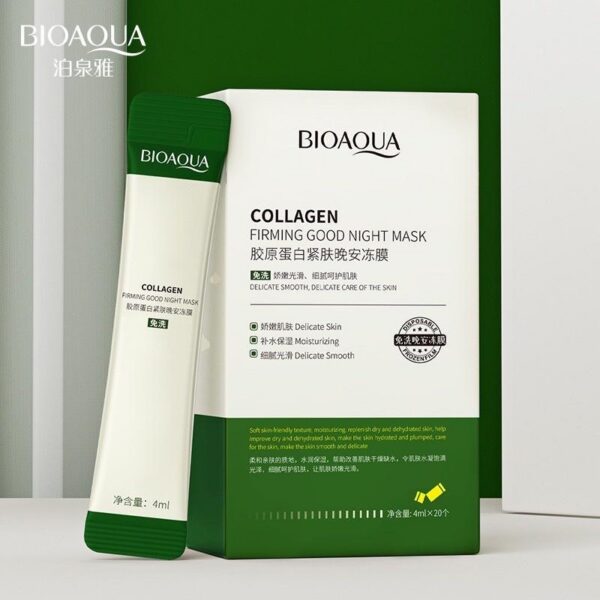 BIOAQUA Collagen Firming Good Night Mask2 BIOAQUA Collagen Firming Good Night Mask – Masque de Nuit Raffermissant au Collagène 4 ml × 20
