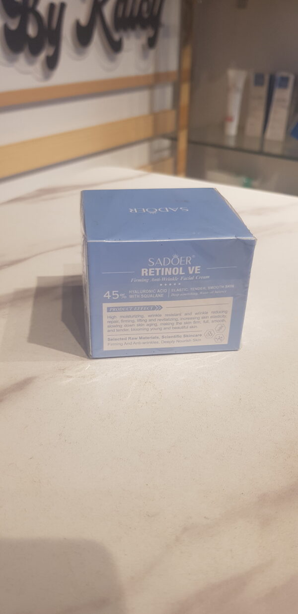 SADOER Retinol VE Firming Anti-Wrinkle Cream1 SADOER Retinol VE Firming Anti-Wrinkle Daily Hydrating Facial Cream – Crème Visage Hydratante Raffermissante au Rétinol 60 g
